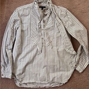 Banana Republic Striped Blouse - Black and White